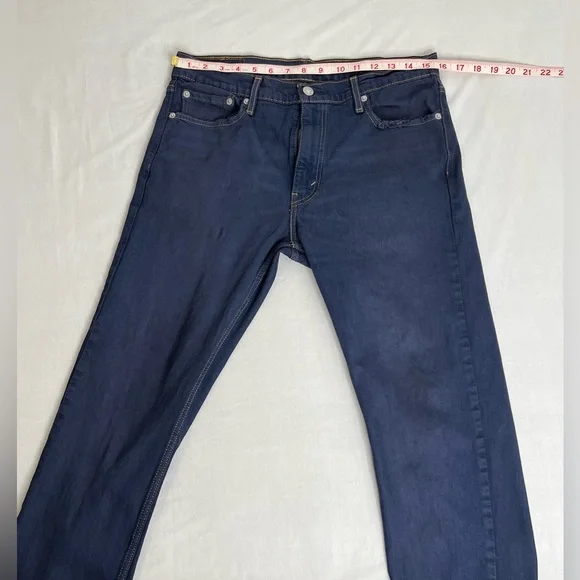 Levi Mens Jeans Straight Legs Navy Blue W32 L30 - Picture 3 of 12